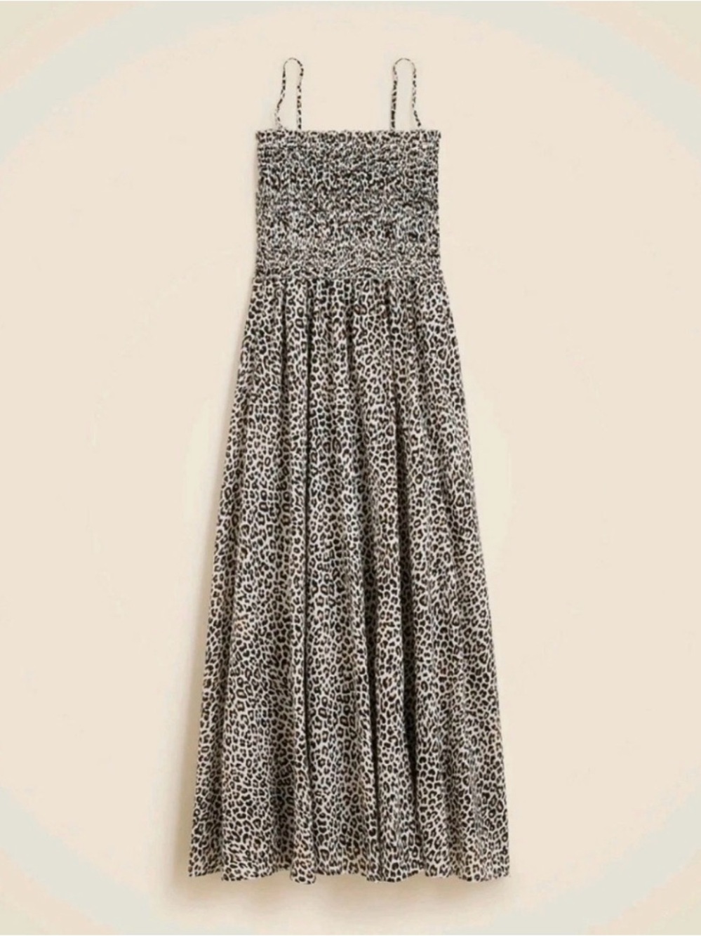 J. Crew Strapless Smocked Maxi Dress in White and Black Leopard - Picture 4 of 10